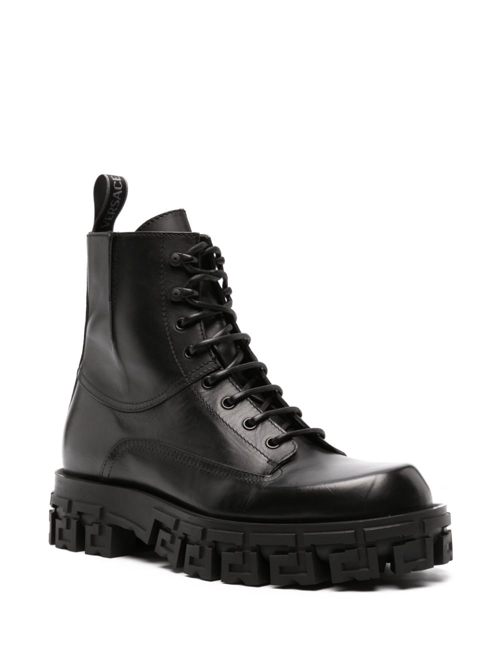 Versace VERSACE- Leather Lace-up Ankle Boots