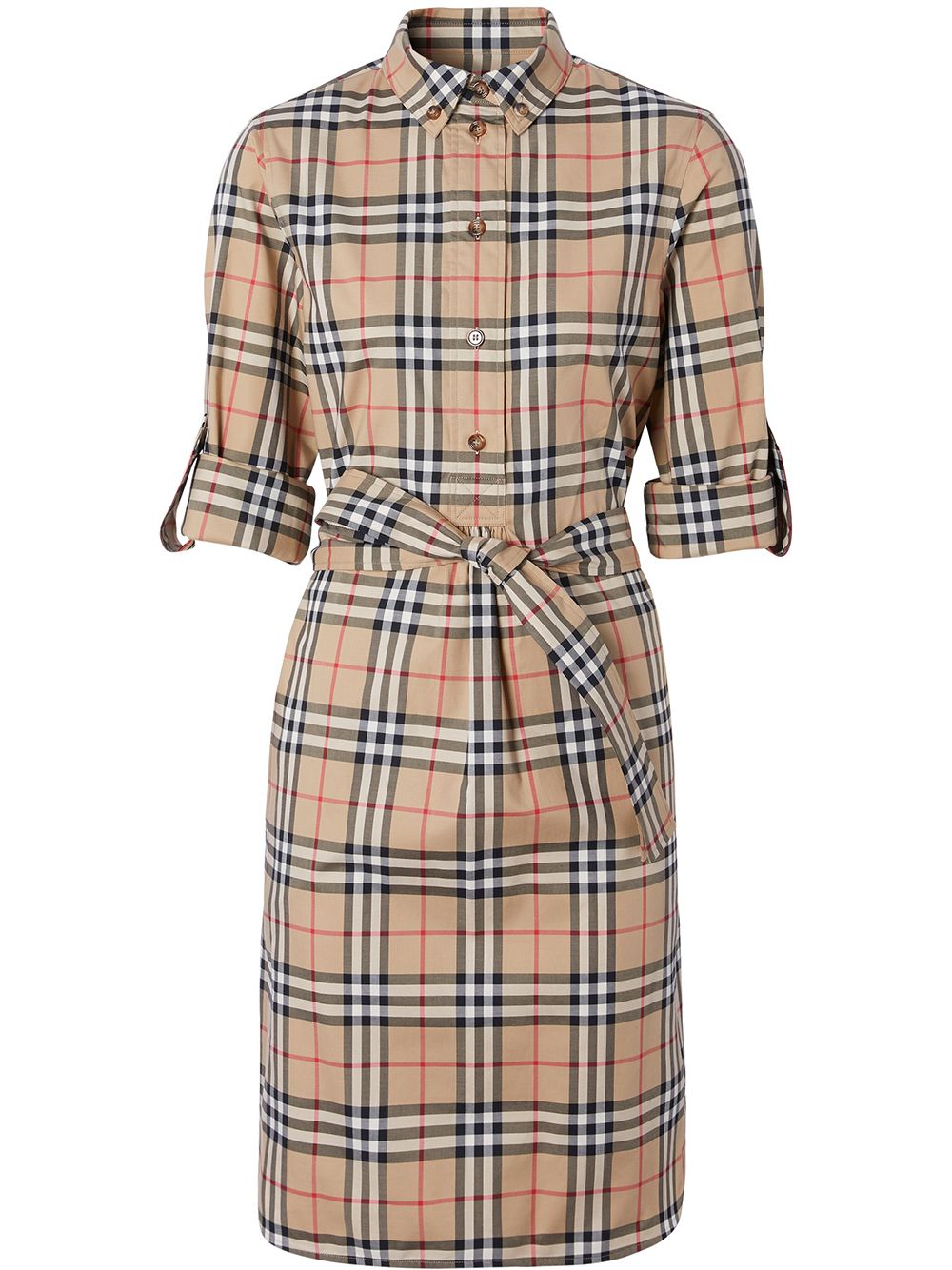 Burberry BURBERRY- Check Motif Cotton Shirt Dress