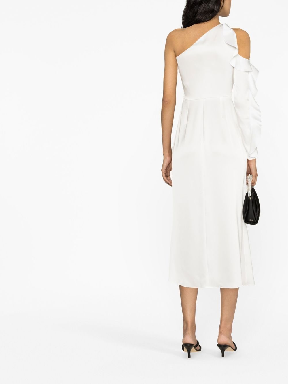 David Koma DAVID KOMA- Ruffle Detail One Shoulder Midi Dress