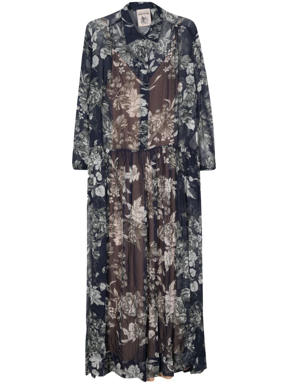 Semicouture SEMICOUTURE- Manuela Flower Print Long Dress