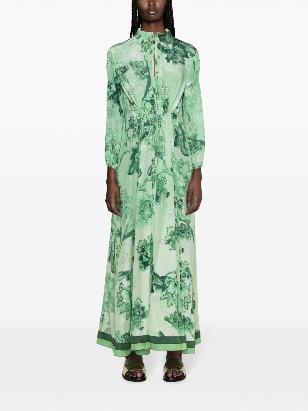 For restless sleepers FOR RESTLESS SLEEPERS- Printed Crepe De Chine Long Dress