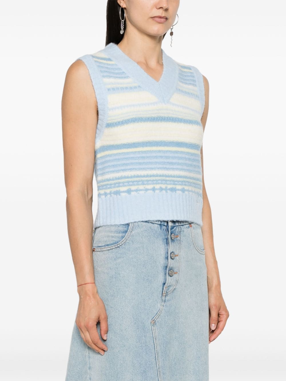 Ganni GANNI- Striped Wool Vest