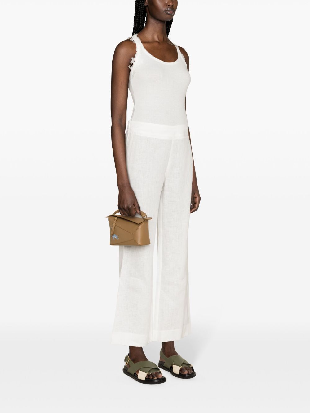 Ermanno Scervino ERMANNO SCERVINO- Linen Wide-leg Trousers