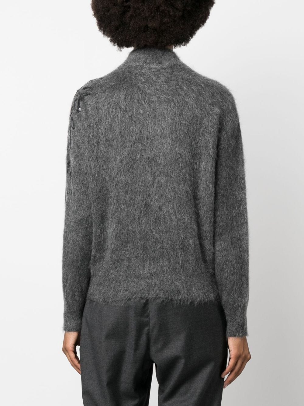 Brunello Cucinelli BRUNELLO CUCINELLI- Mohair Wool Highneck Sweater With Dazzling Embroidery