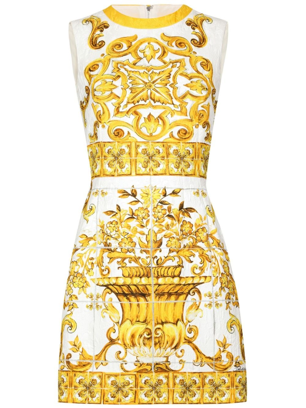 Dolce & Gabbana DOLCE & GABBANA- Maiolica Print Cotton Mini Dress