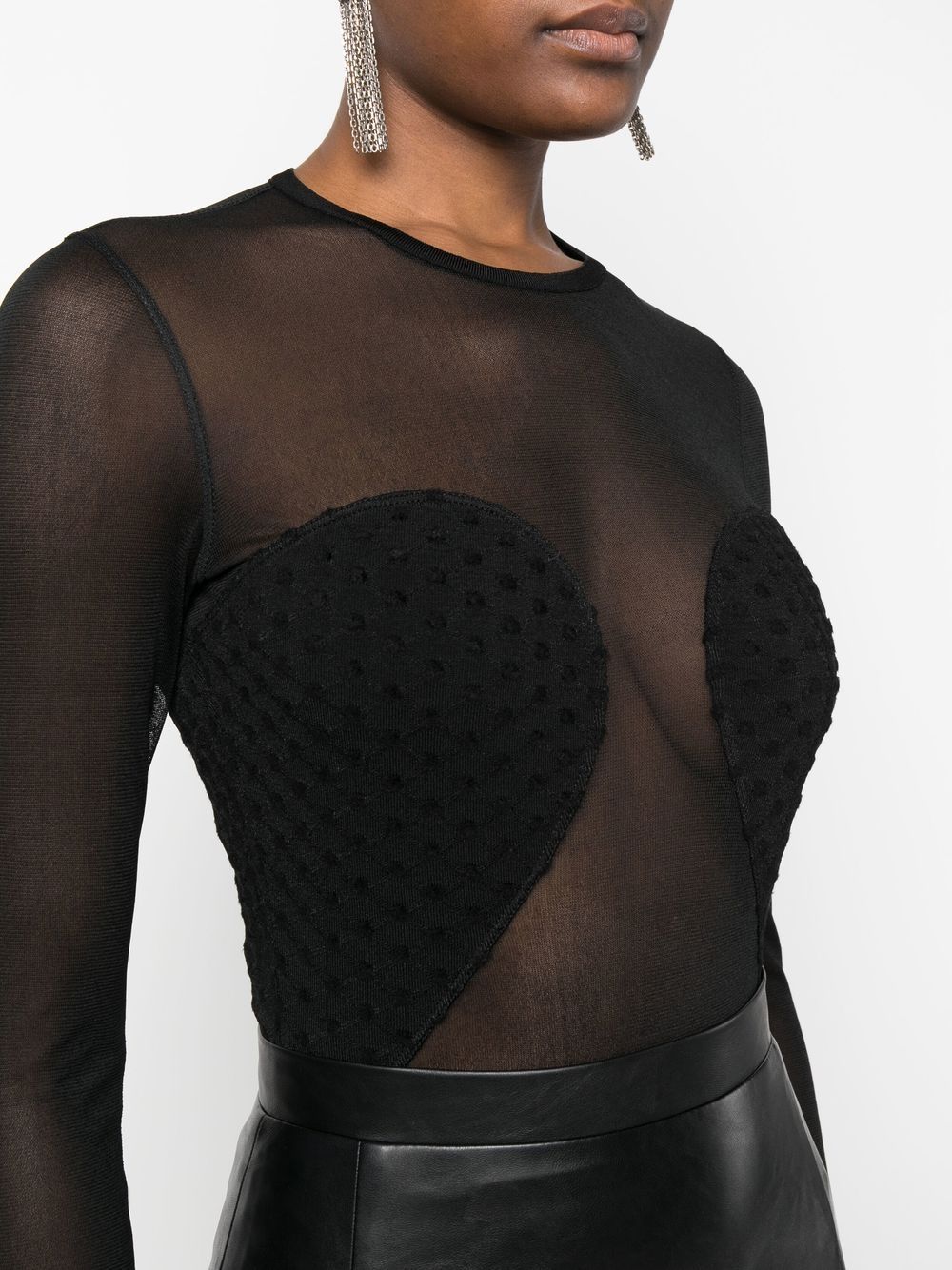 Alaïa ALAÏA- Polka Dots Longsleeves Bodysuit