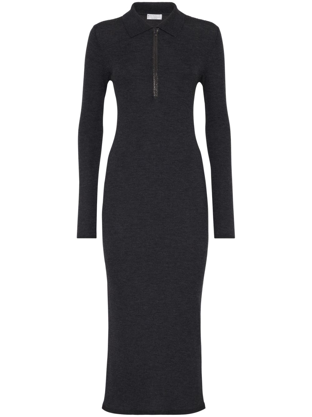 Brunello Cucinelli BRUNELLO CUCINELLI- Ribbed Wool And Cashmere Midi Dress