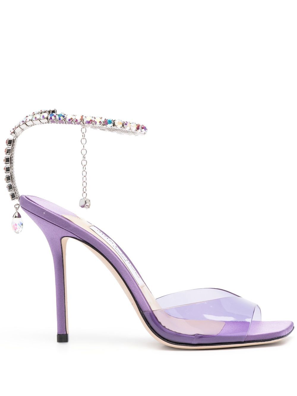 Jimmy Choo JIMMY CHOO- Saeda 100 Crystal Chain Embellishment Sandals