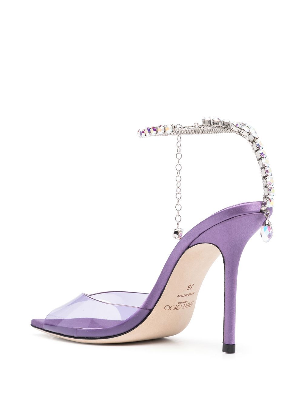 Jimmy Choo JIMMY CHOO- Saeda 100 Crystal Chain Embellishment Sandals