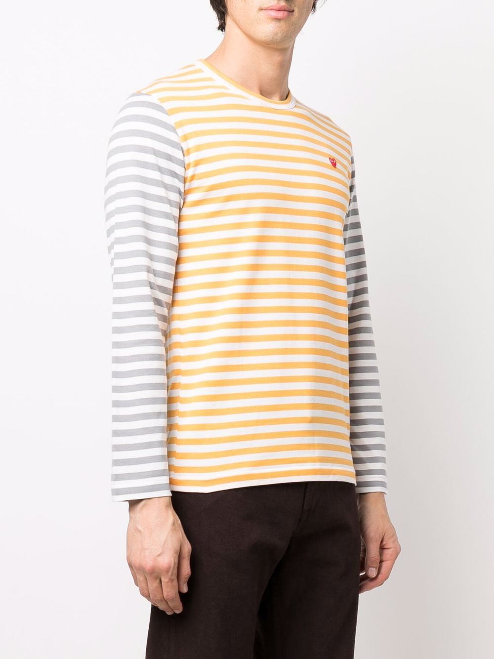 Comme Des Garçons Play COMME DES GARCONS PLAY- Logo Striped Long Sleeve T-shirt