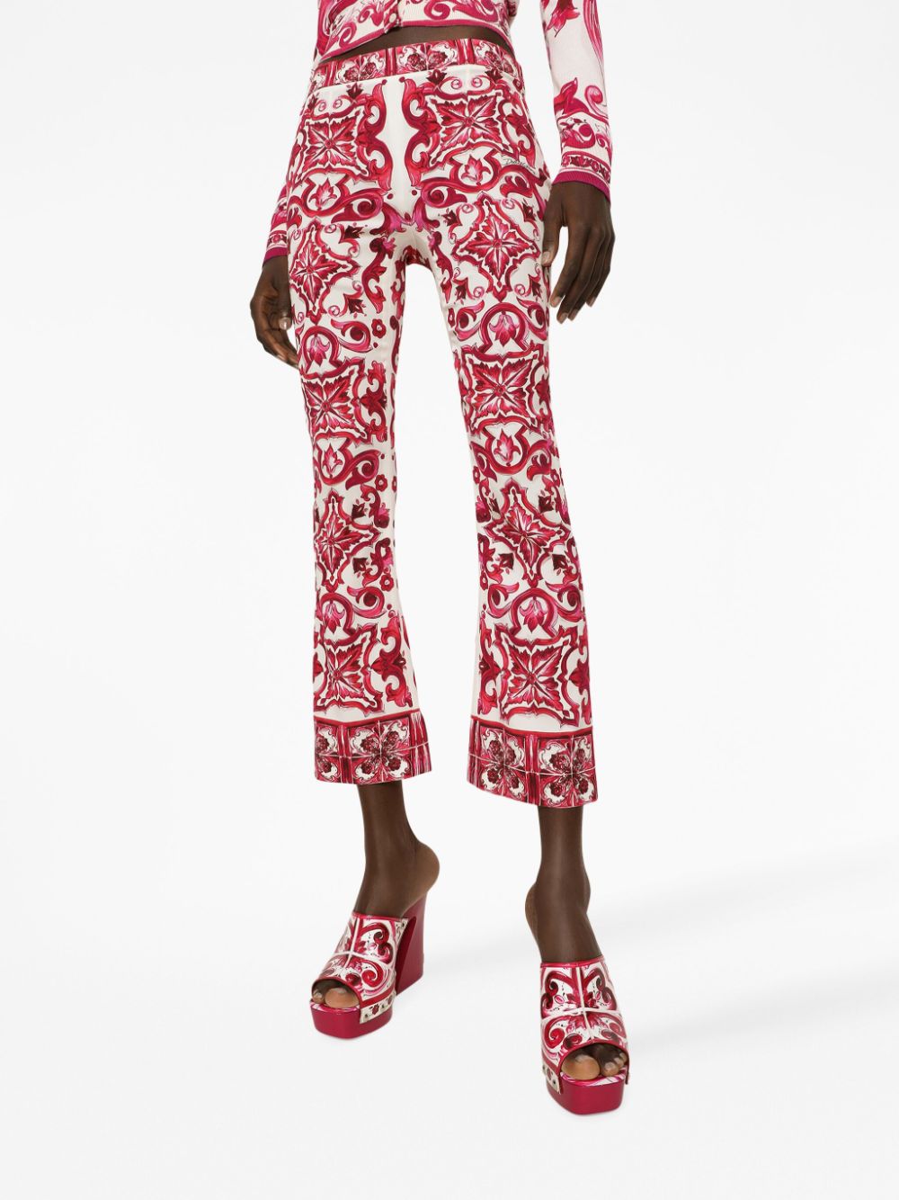 Dolce & Gabbana DOLCE & GABBANA- Majolica Print Silk Trousers