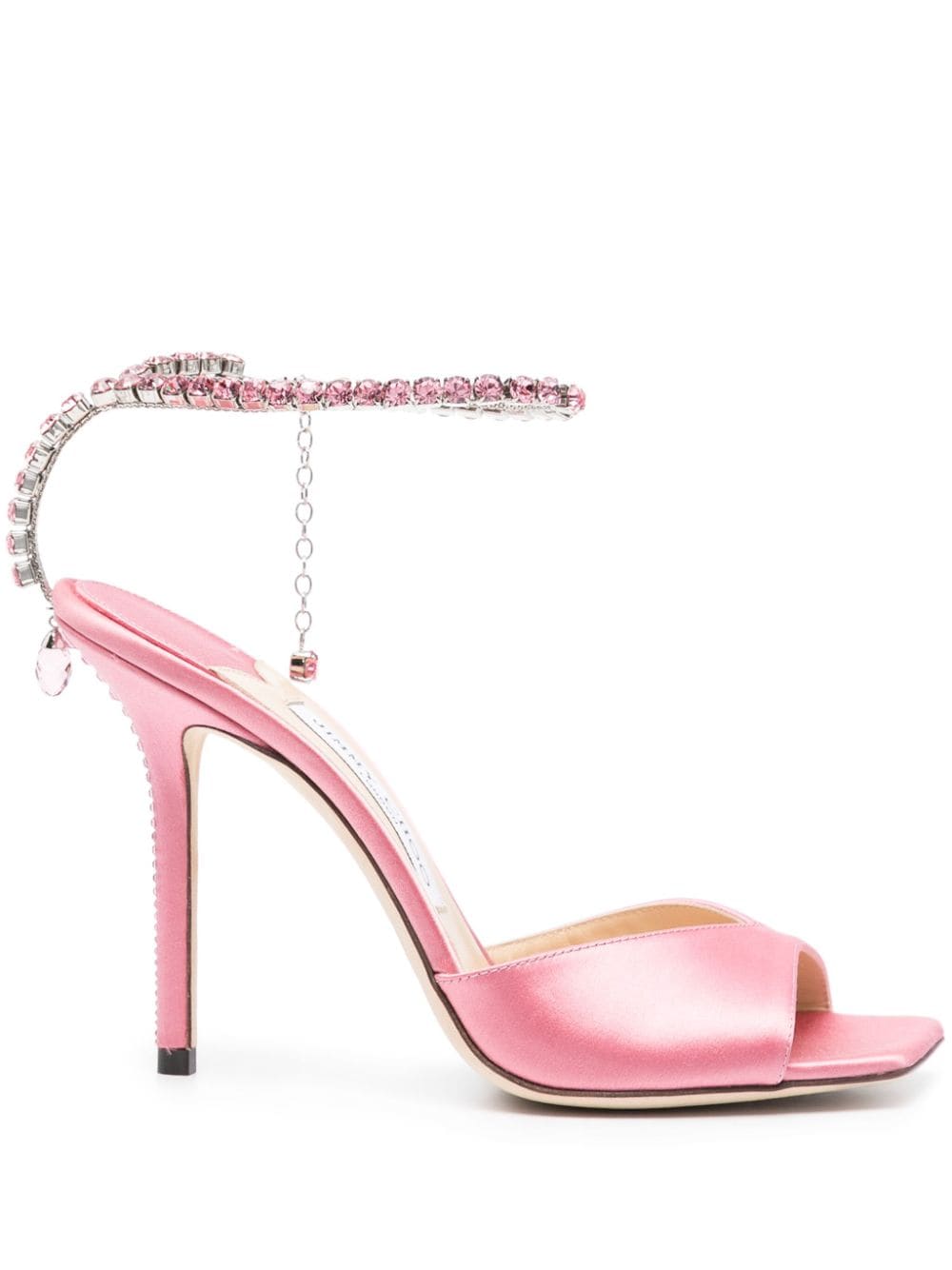 Jimmy Choo JIMMY CHOO- Saeda 100 Crystal Embellished Satin Heel Sandals