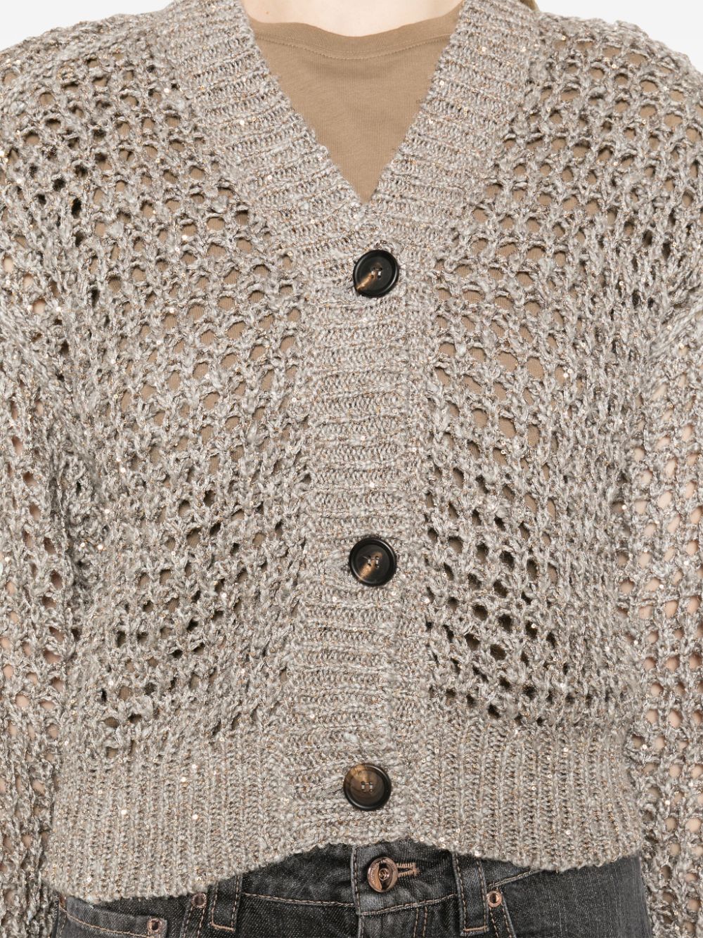 Brunello Cucinelli BRUNELLO CUCINELLI- Sequined Knitted Cardigan