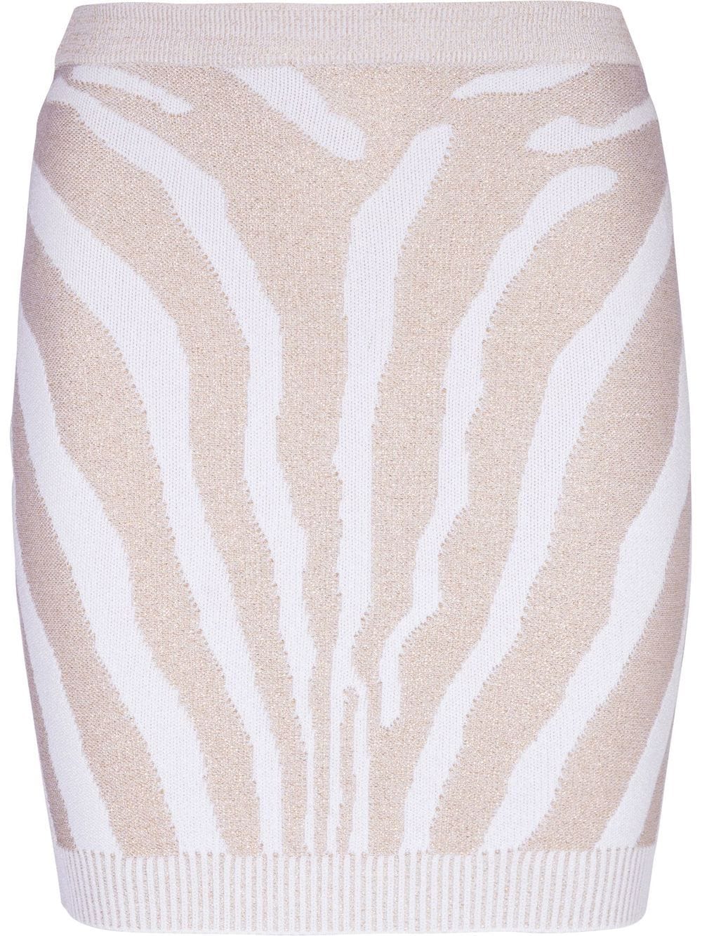 Balmain BALMAIN- High Waist Zebra Print Knit Short Skirt