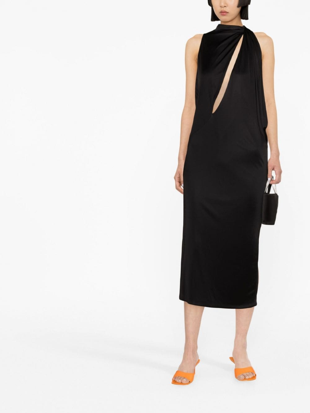 Versace VERSACE- Cut-out Draped Cocktail Dress