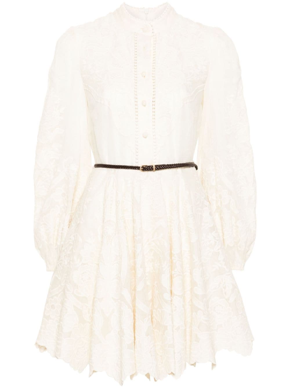 Zimmermann ZIMMERMANN- Embroidered Linen Mini Dress