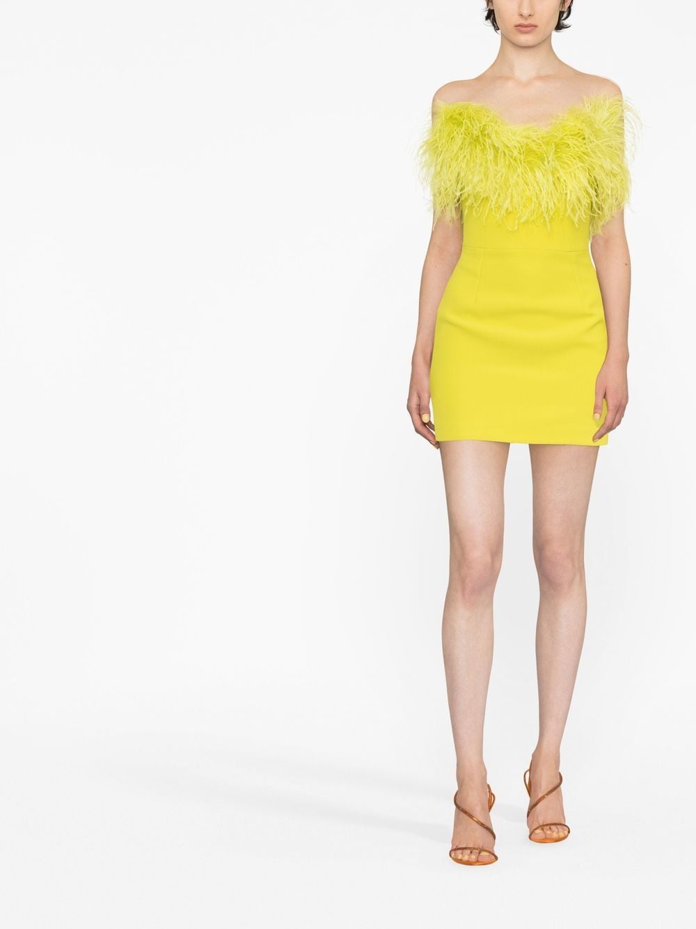 The New Arrivals by Ilkyaz Ozel THE NEW ARRIVALS BY ILKYAZ OZEL- Feathers Detail Short Dress