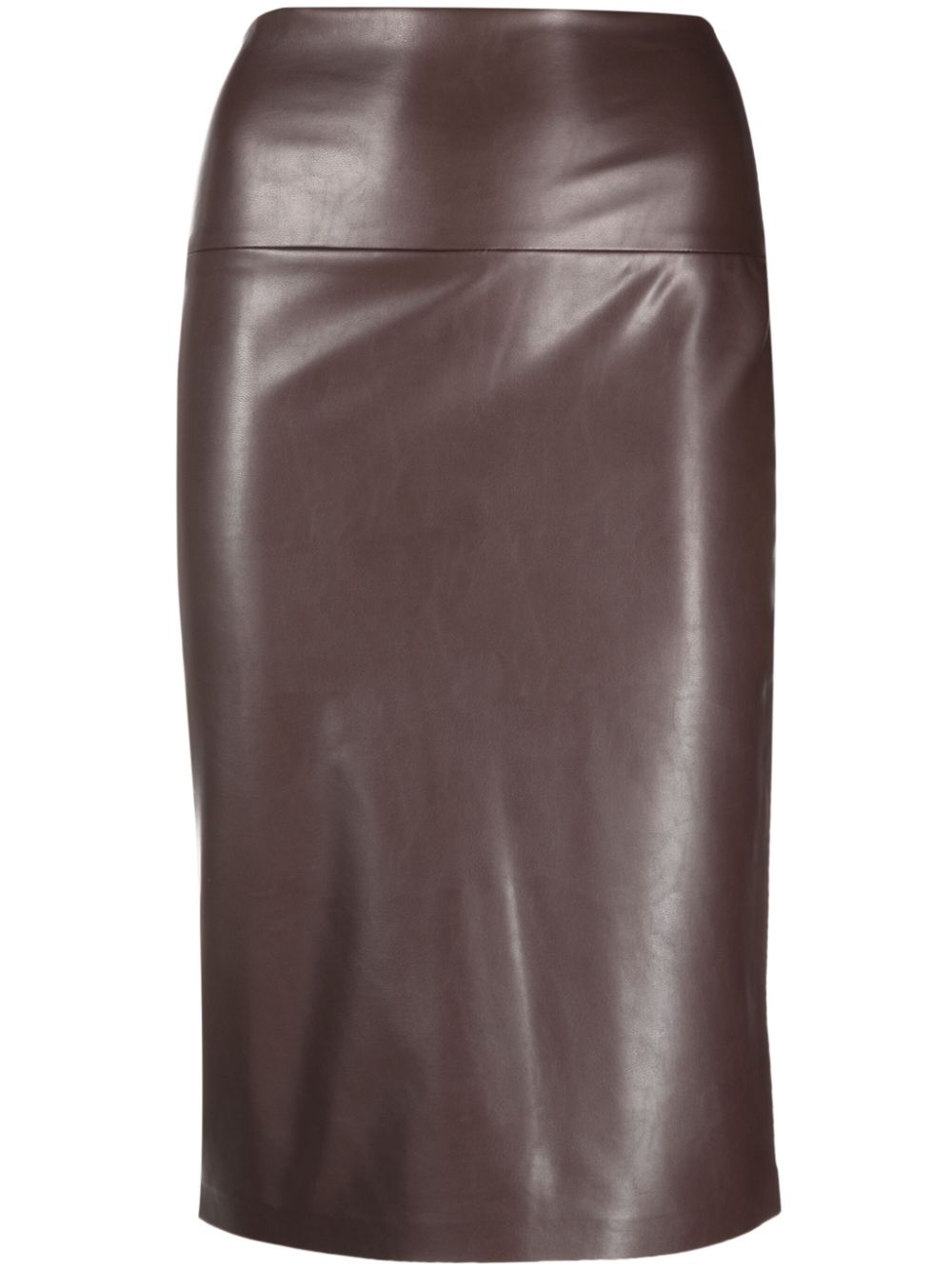 Norma Kamali NORMA KAMALI- Faux Leather Midi Pencil Skirt