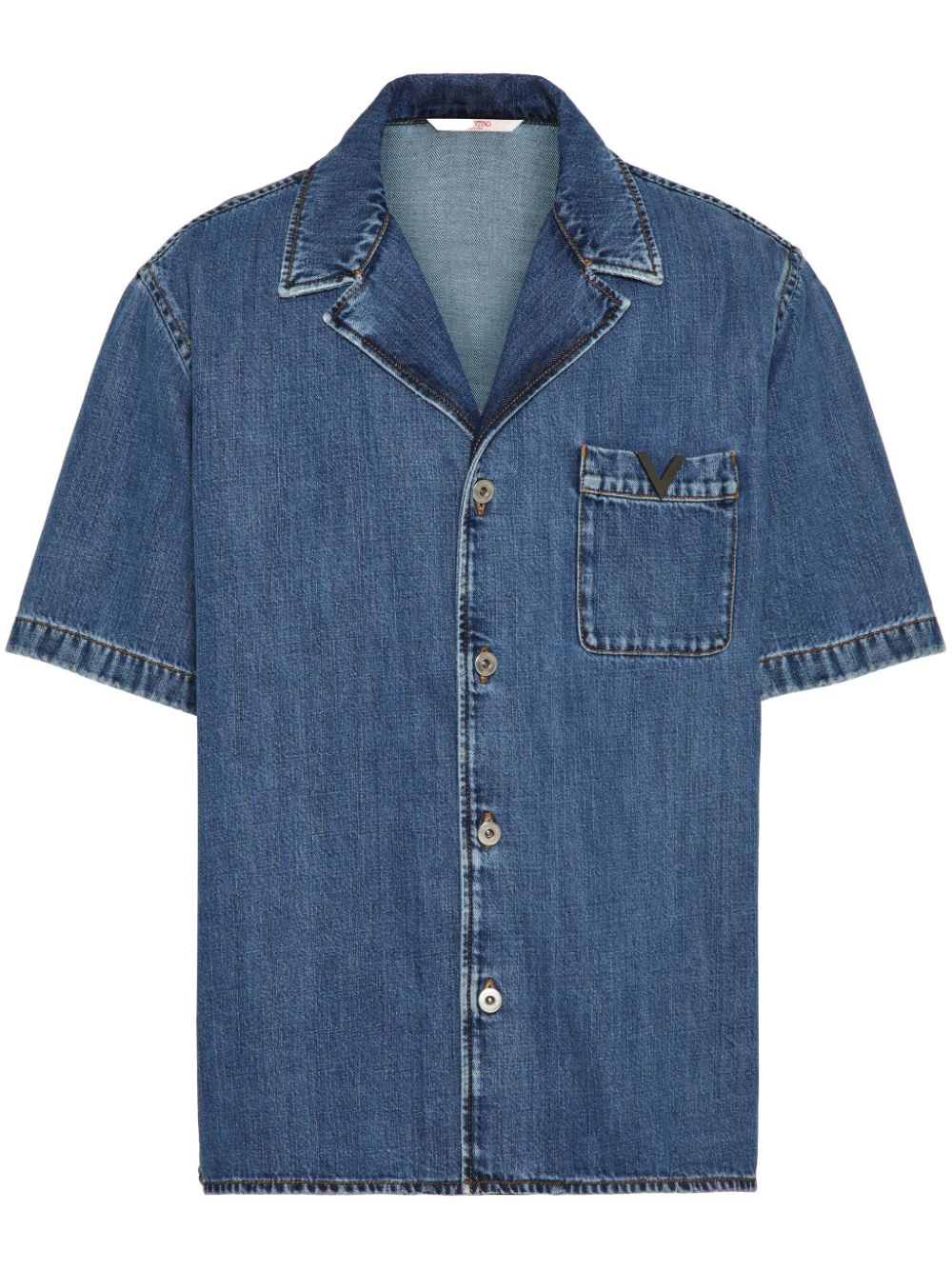 Valentino VALENTINO- V Detail Denim Cotton Shirt