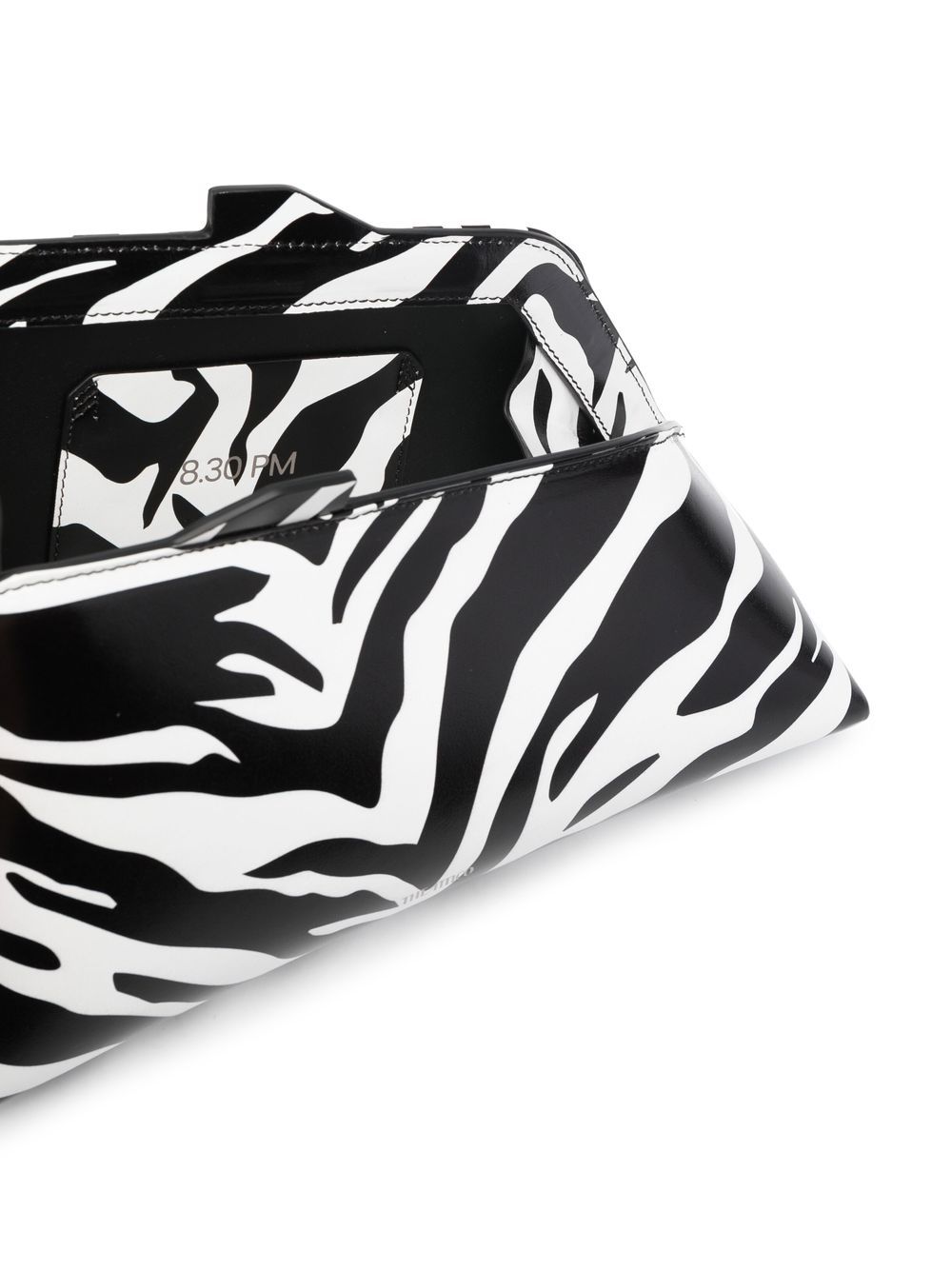 The Attico THE ATTICO- 8.30 Pm Zebra Pattern Leather Clutch Bag