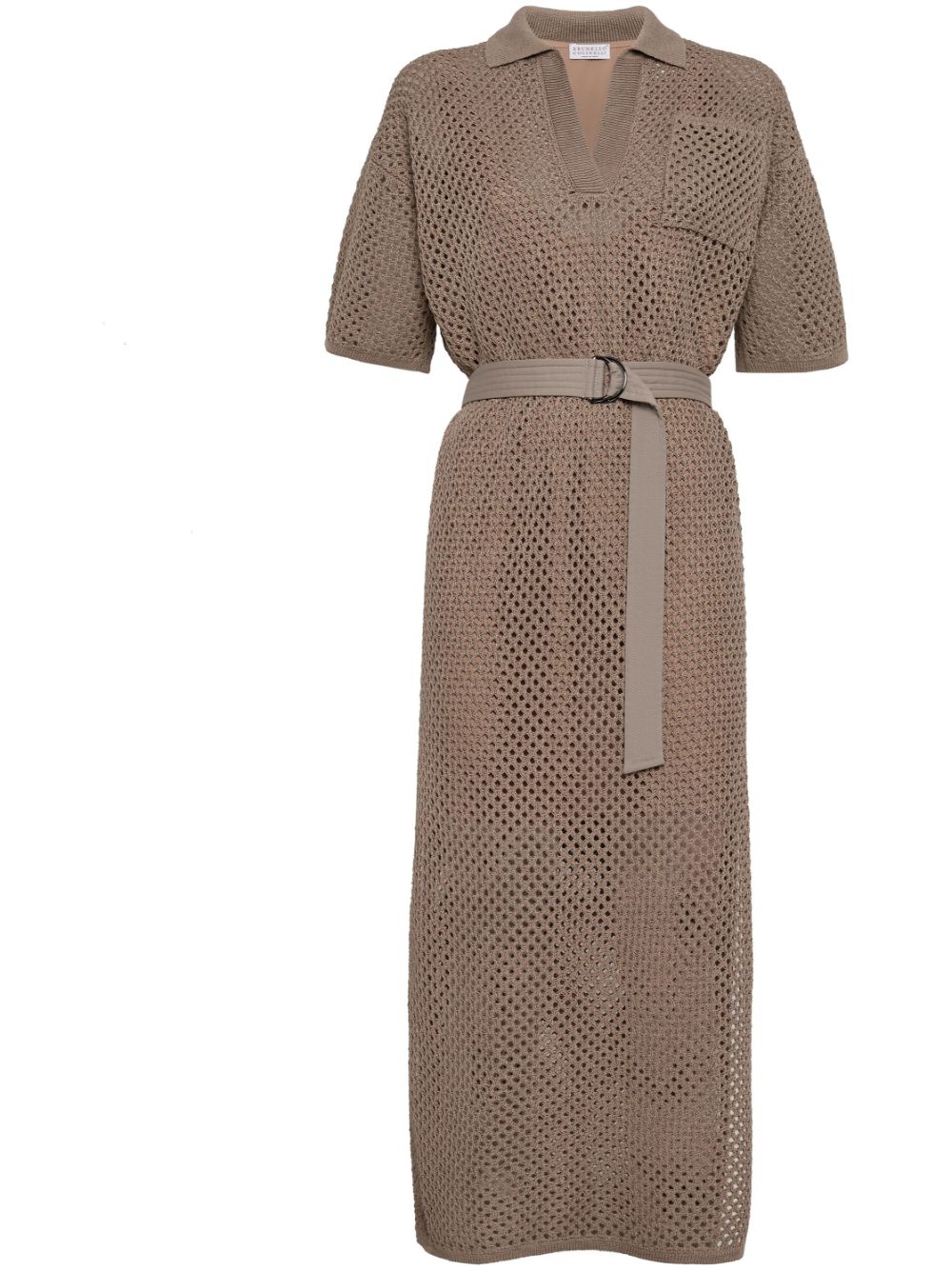 Brunello Cucinelli BRUNELLO CUCINELLI- Cotton Net Dress With Belt