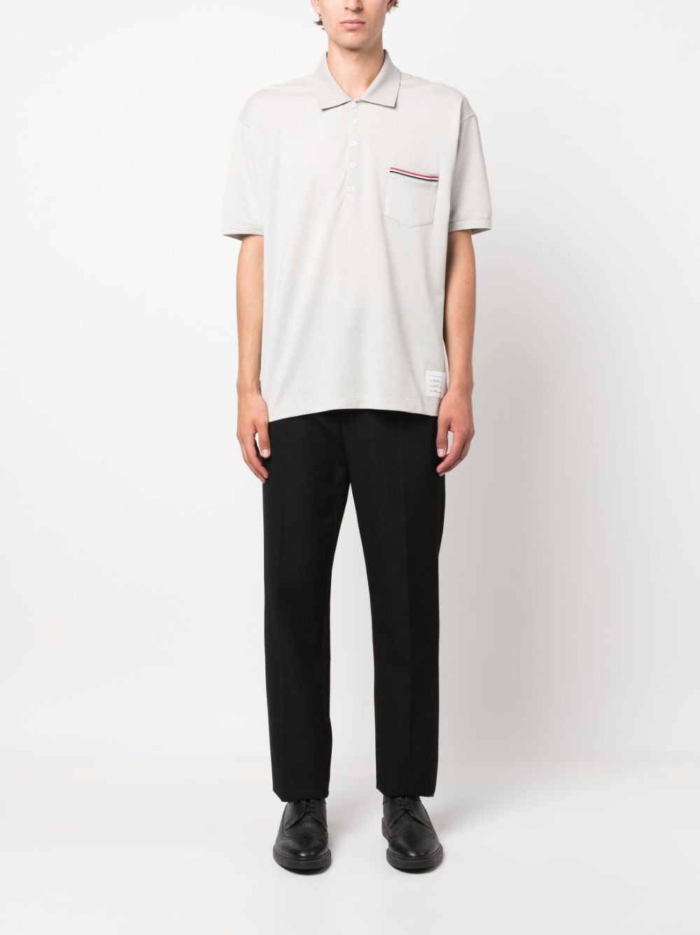 Thom Browne THOM BROWNE- Oversized Cotton Polo Shirt