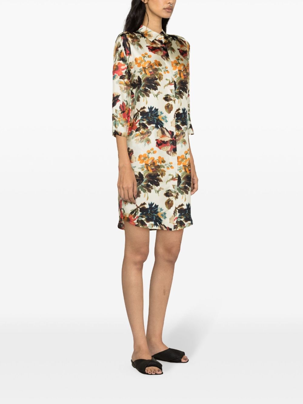 Alberto Biani ALBERTO BIANI- Printed Silk Shirt Dress