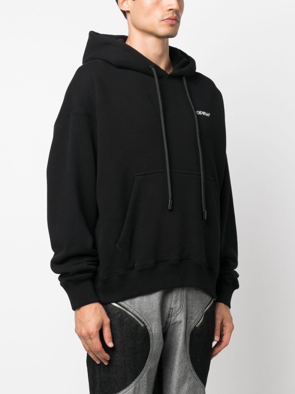 OFF-WHITE OFF-WHITE- Logo Cotton Hoodie