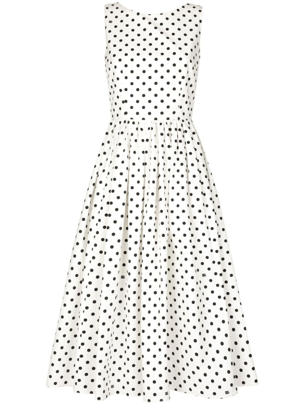 Dolce & Gabbana DOLCE & GABBANA- Dots Print Cotton Midi Dress