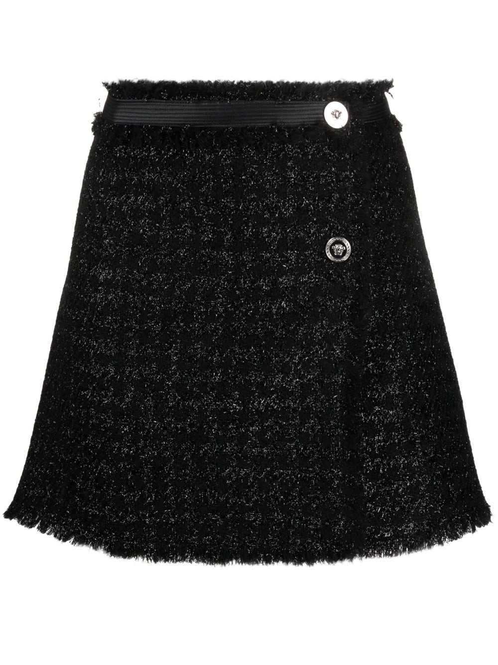 Versace VERSACE- Vichy Tweed Wrap Mini Skirt