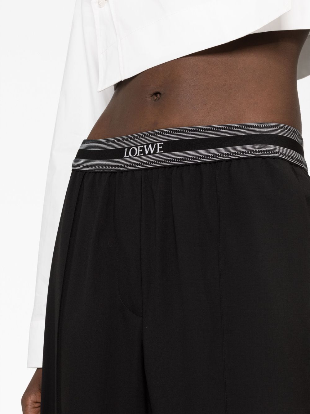 Loewe LOEWE- Logo Wide Leg Wool Trousers