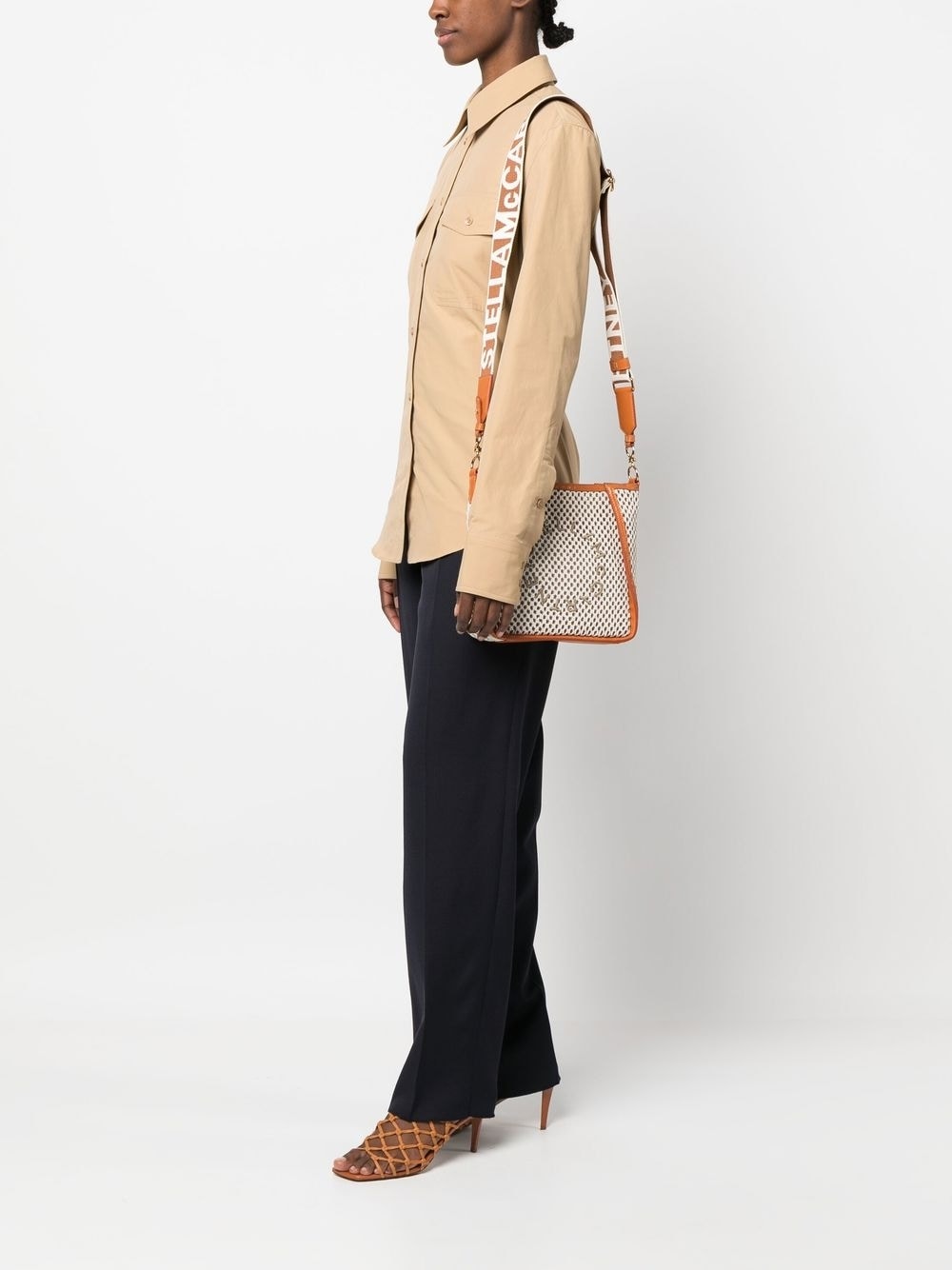 Stella McCartney STELLA MCCARTNEY- Stella Logo Mini Cotton Crossbody Bag