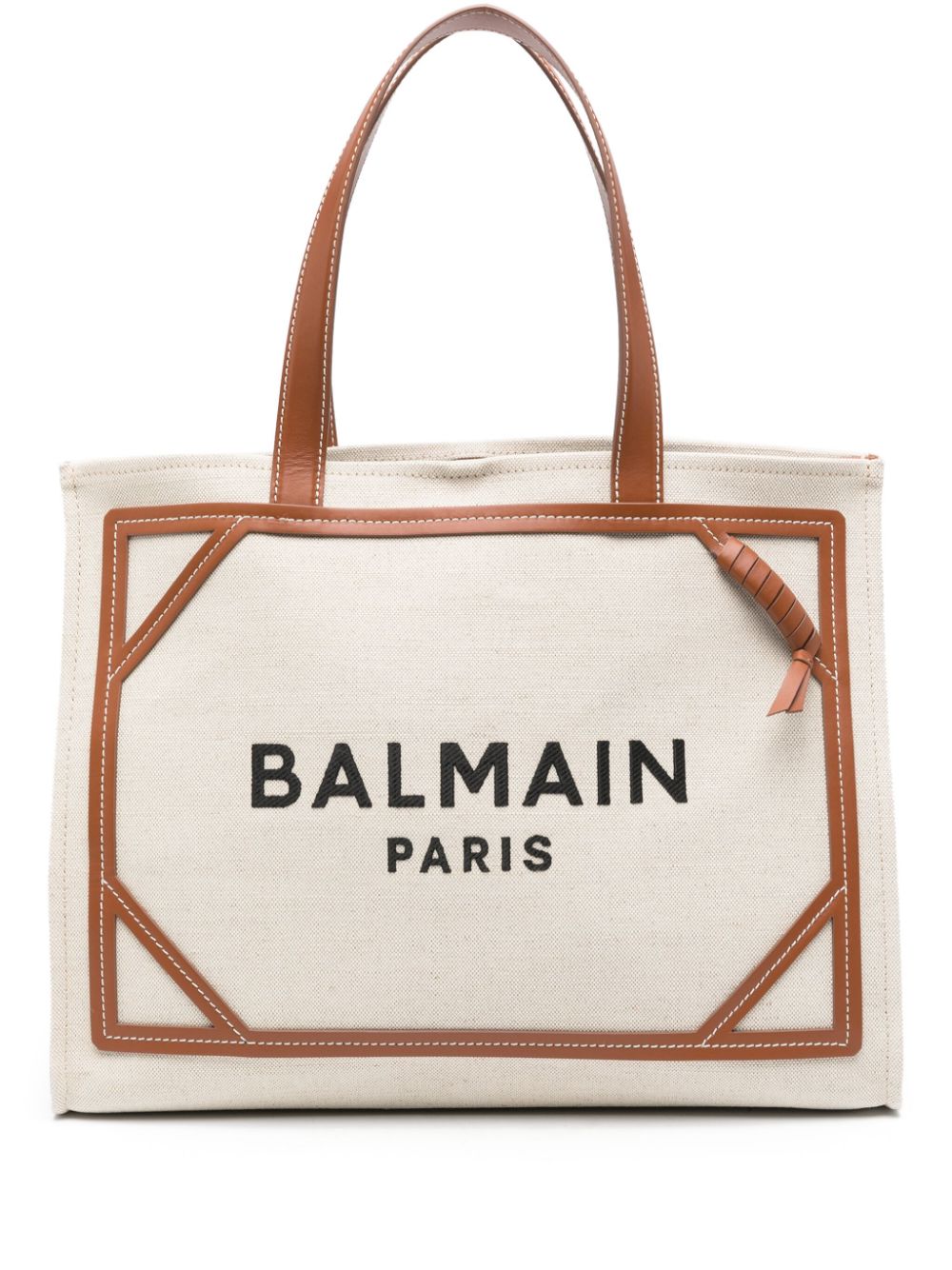 Balmain BALMAIN- B-army Medium Canvas And Leather Tote Bag