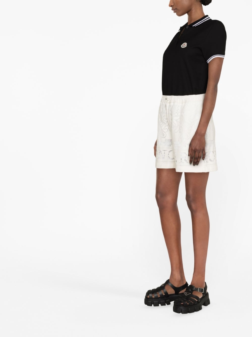 Moncler MONCLER- Logo Lace Shorts