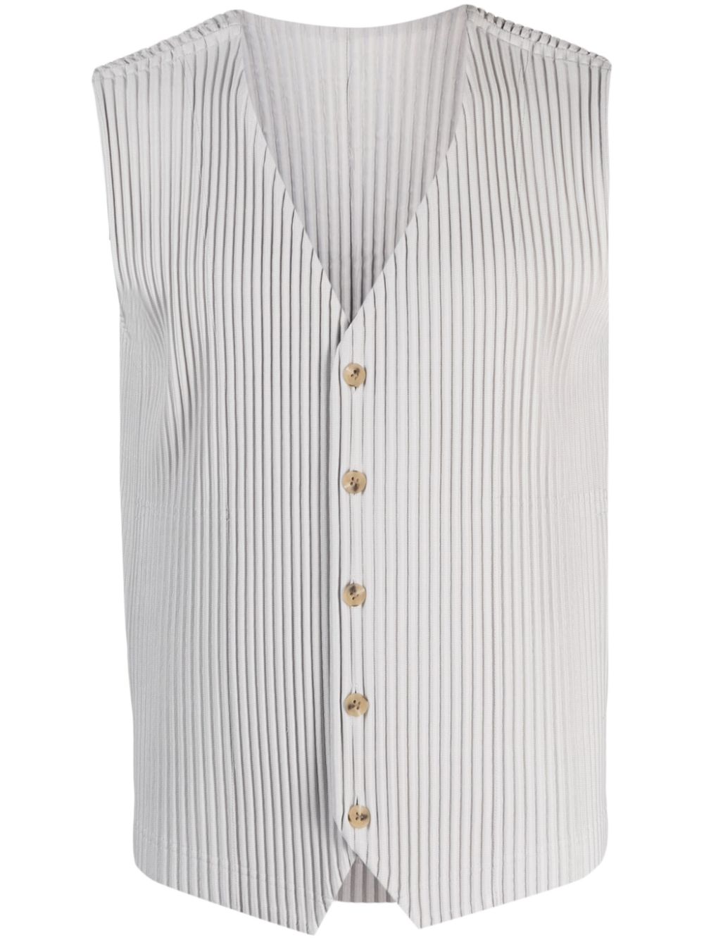  HOMME PLISSE' ISSEY MIYAKE- Pleated Single-breasted Waistcoat