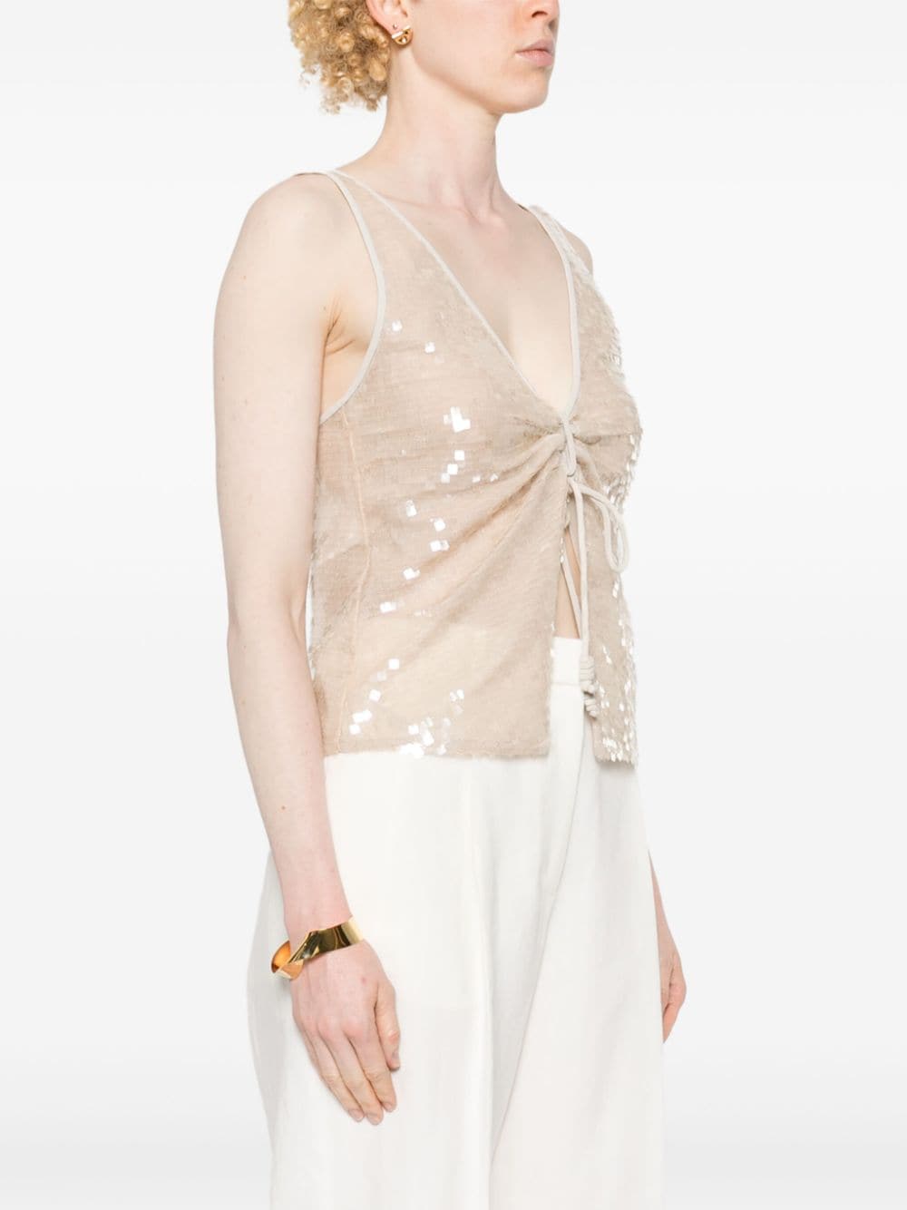 Emporio Armani EMPORIO ARMANI- Sequined Sleeveless Top