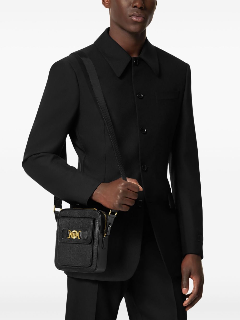 Versace VERSACE- Medusa Biggie Leather Crossbody Bag