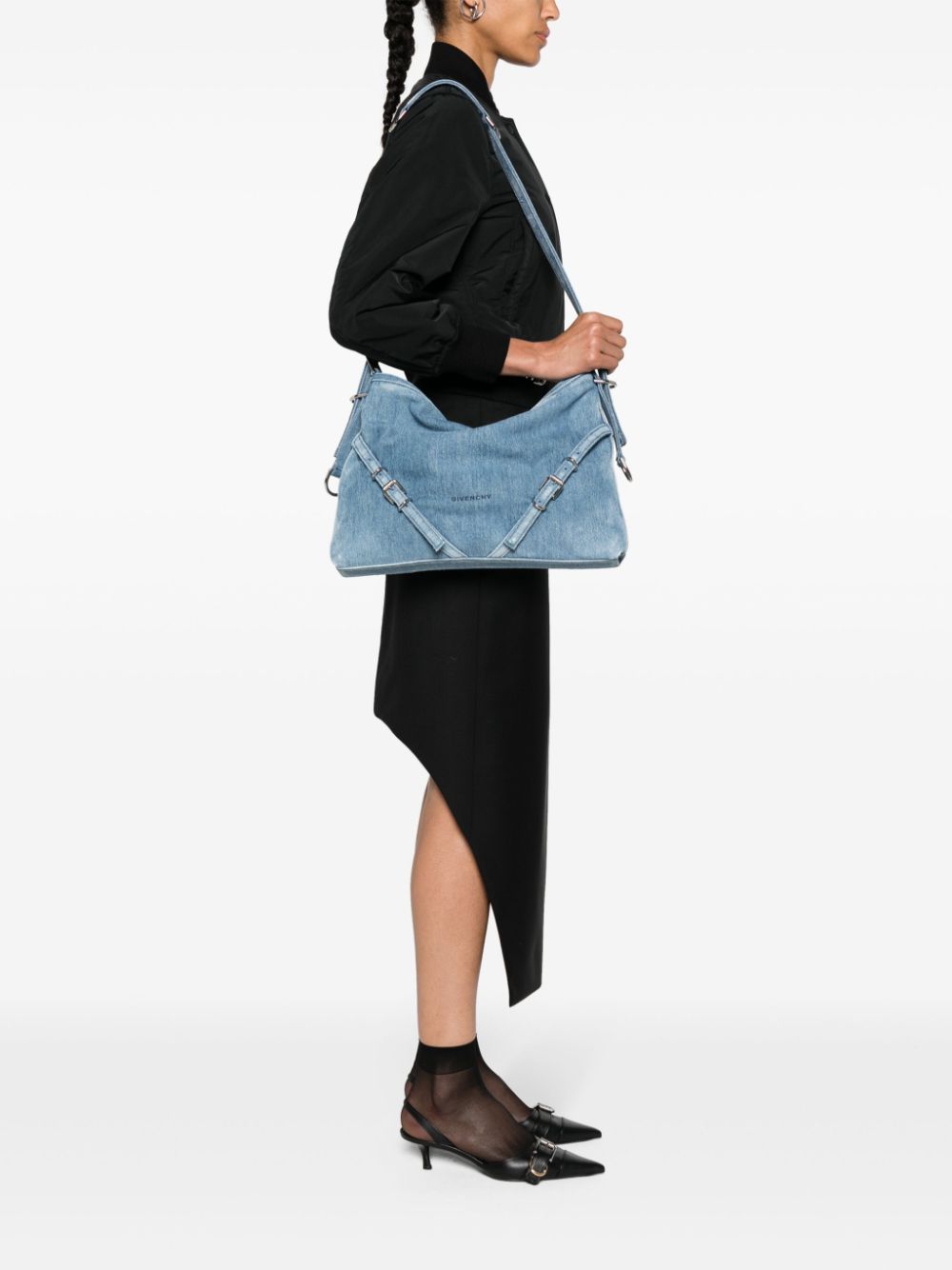 Givenchy GIVENCHY- Voyou Denim Shoulder Bag