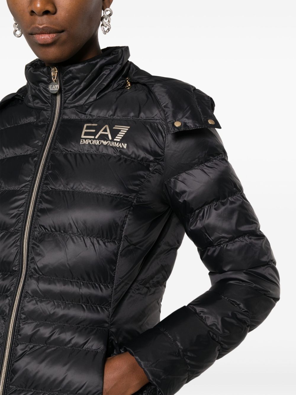 EA7 EA7- Logo Nylon Midi Down Jacket