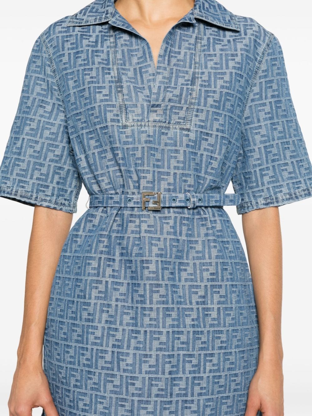 FENDI FENDI- Ff Chambray Short Dress