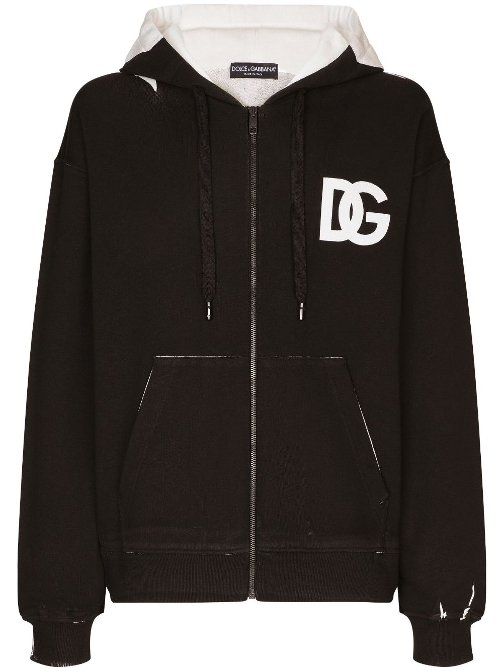 Dolce & Gabbana DOLCE & GABBANA- Logo Cotton Zipped Hoodie