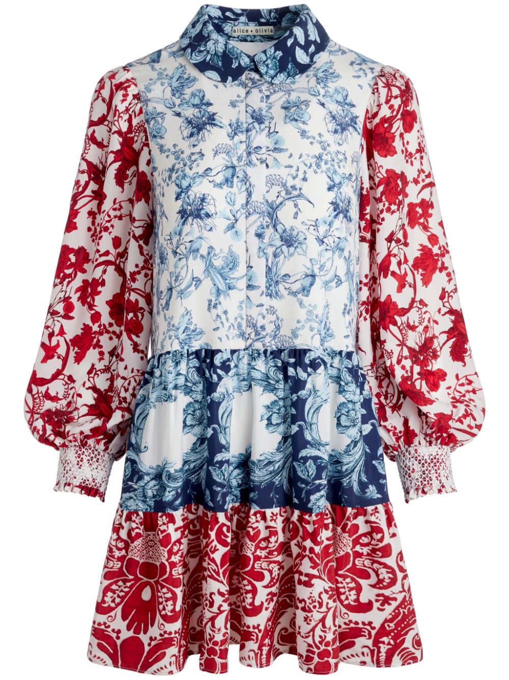  ALICE+OLIVIA- Paulie Floral Print Short Dress