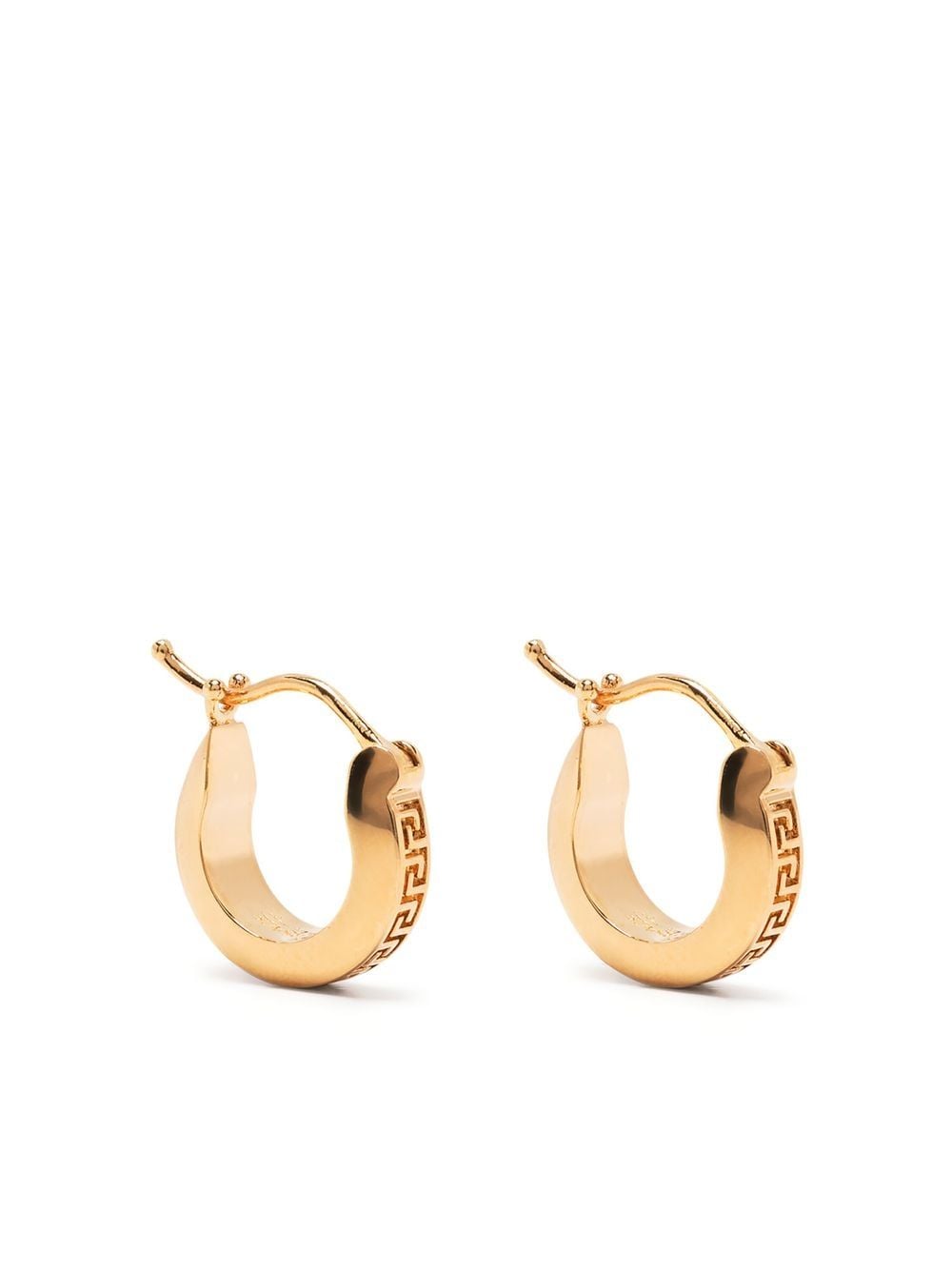 Versace VERSACE- Small Round Earrings With Greca Logo