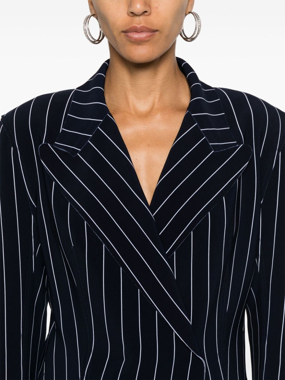 Norma Kamali NORMA KAMALI- Pinstriped Double-breasted Jacket