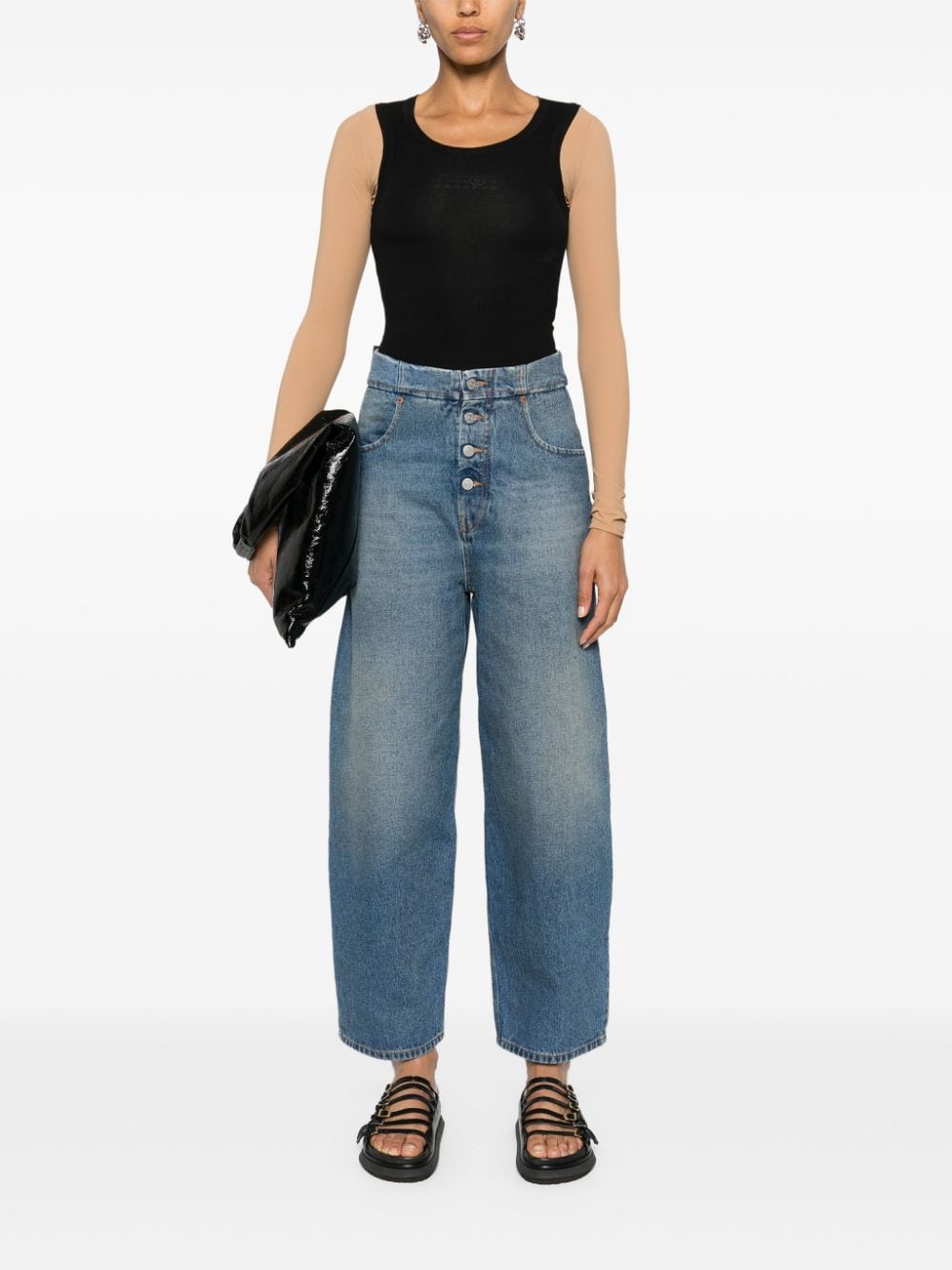 MM6 Maison Margiela MM6 MAISON MARGIELA- Wide-leg Denim Jeans