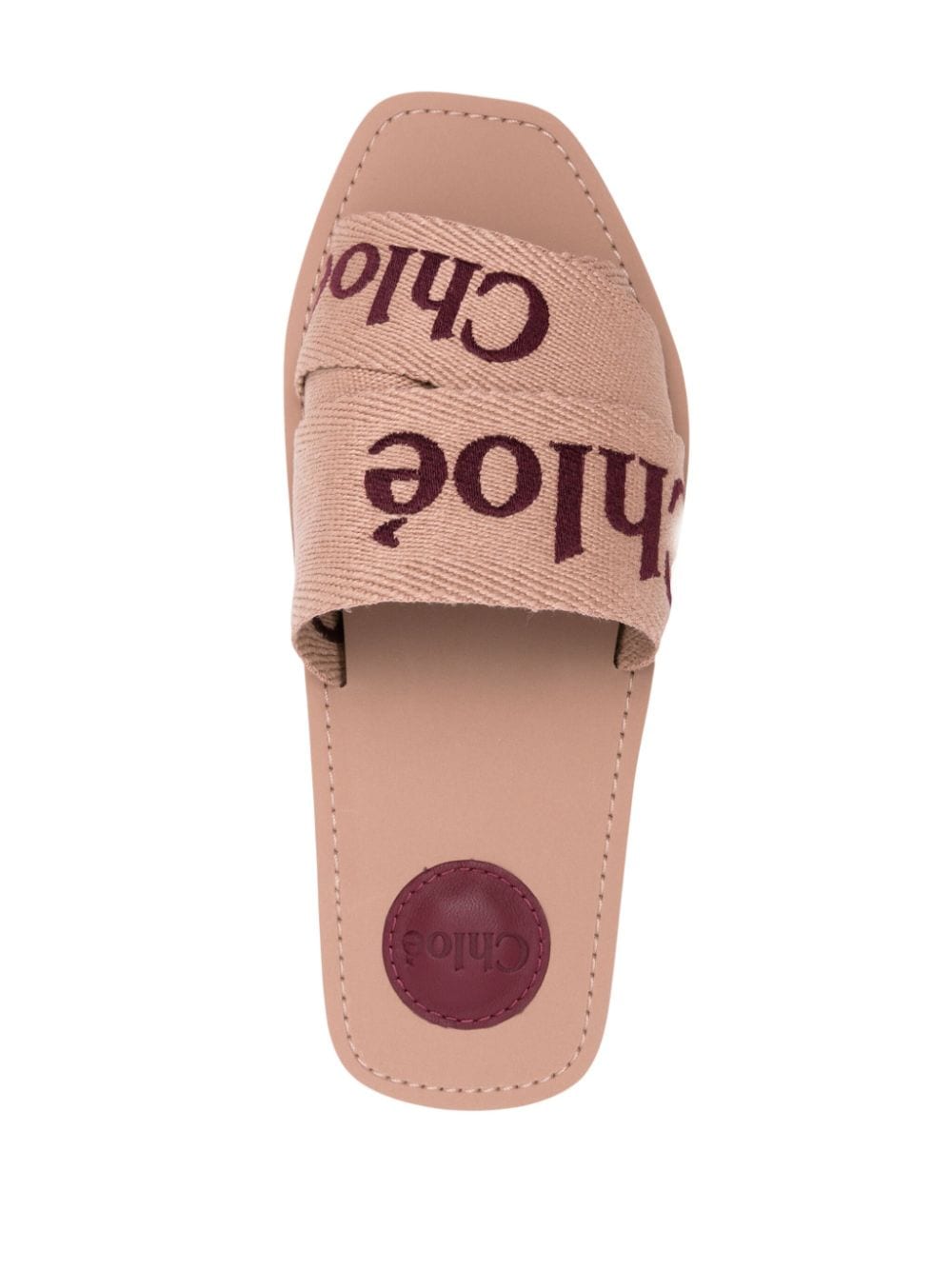 Chloé CHLOÉ- Woody Canvas And Leather Flat Sandals