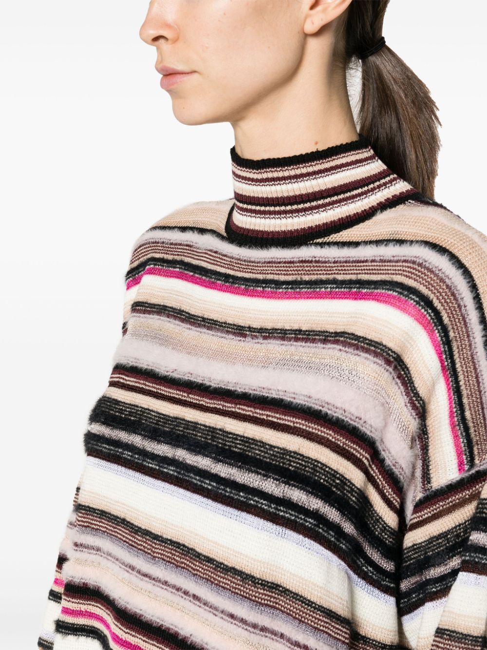 Missoni MISSONI- Striped Wool Blend Turtleneck Sweater