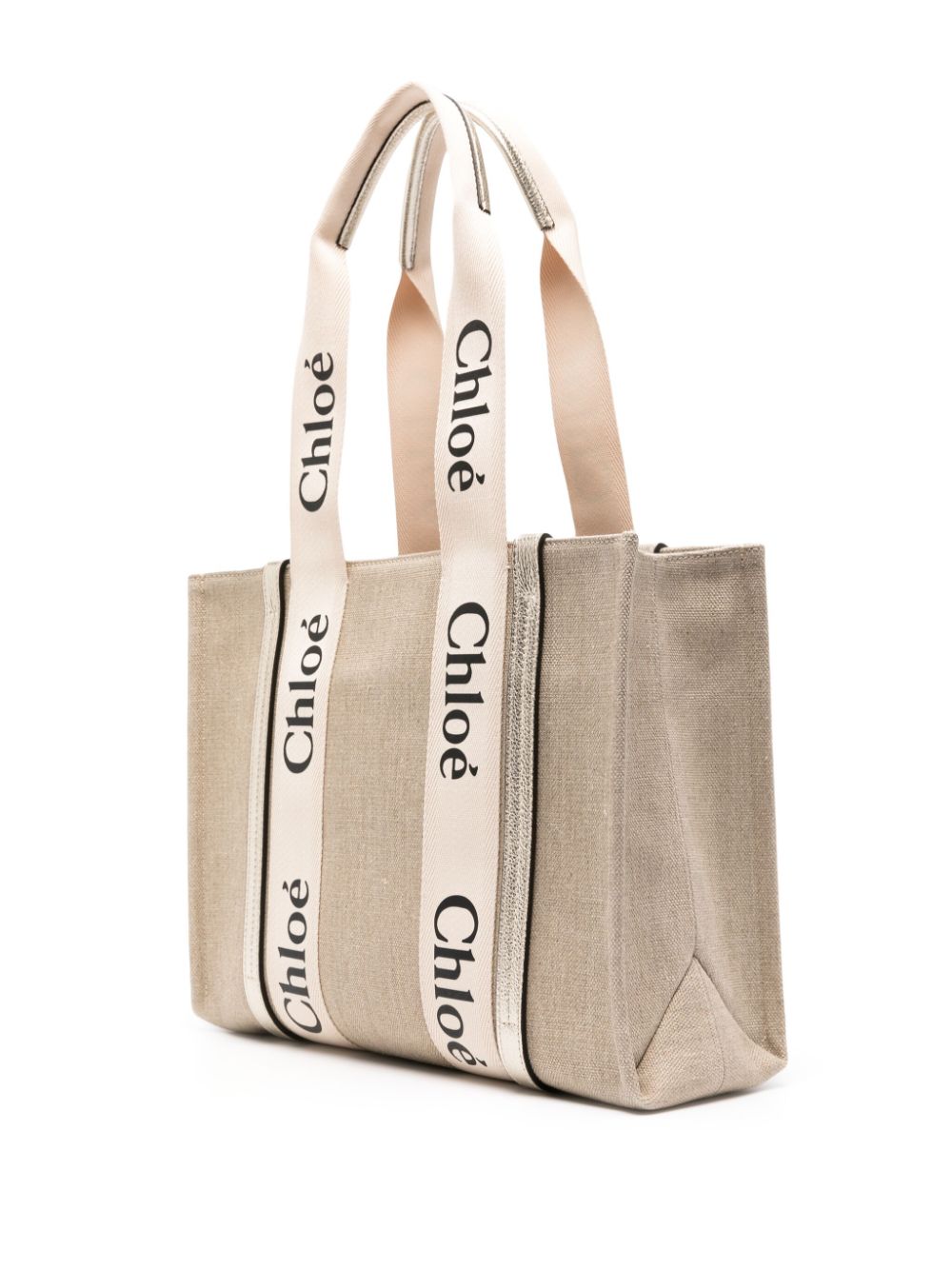 Chloé CHLOÉ- Woody Medium Linen Tote