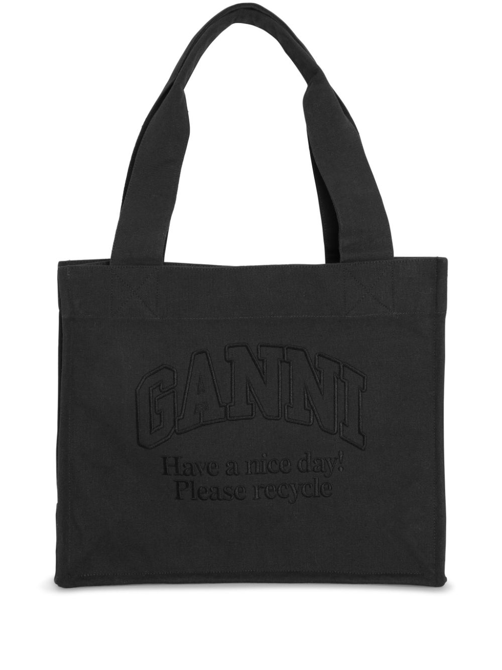 Ganni GANNI- Logo Cotton Tote Bag