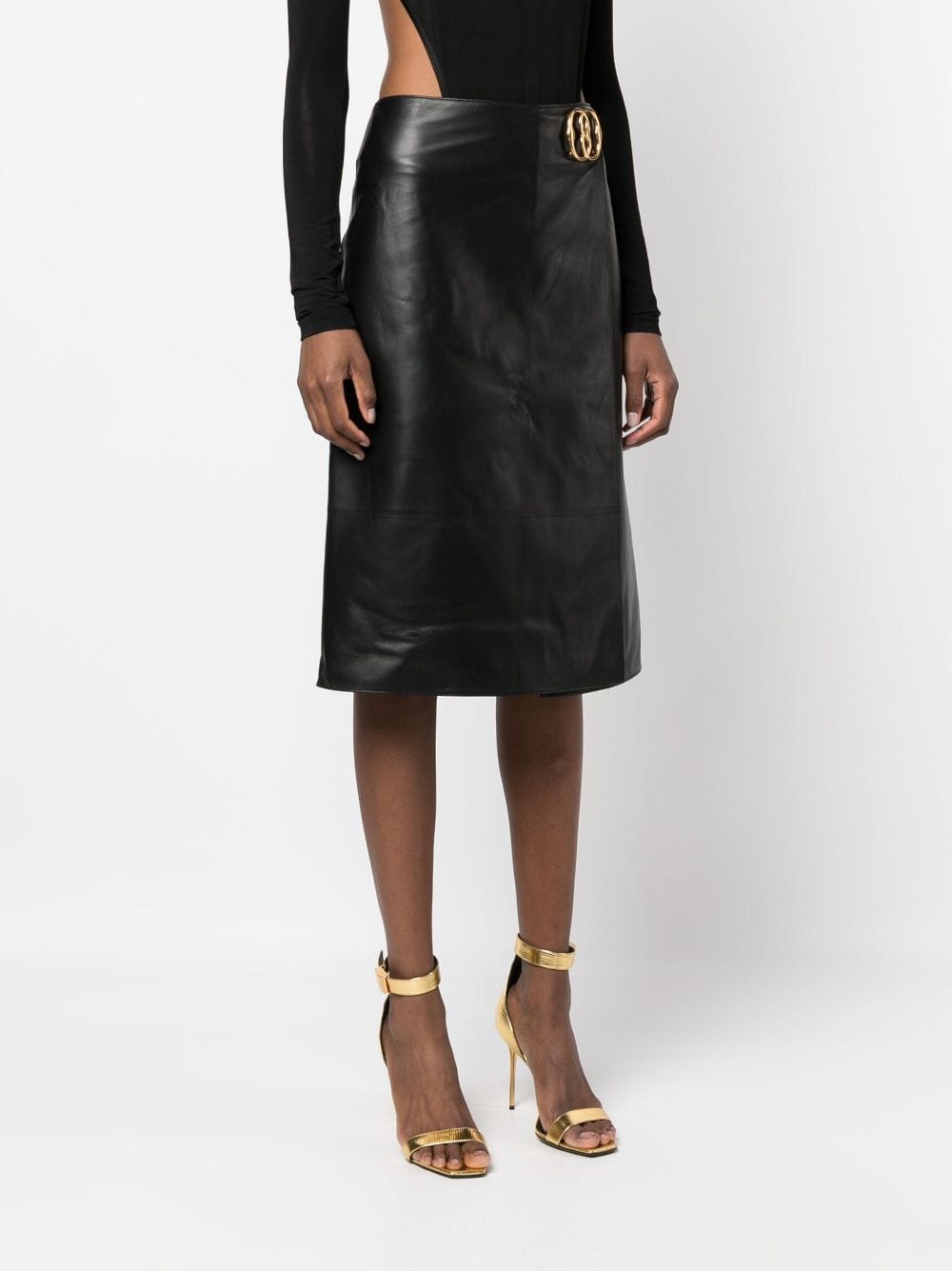 BALLY BALLY- Leather Midi Skirt